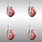 Service Caster 4 Inch 316SS Red Polyurethane Wheel Swivel 12mm Threaded Stem Caster Set SCC-SS316TS20S414-PPUB-RED-M1215-4 - alternate 1